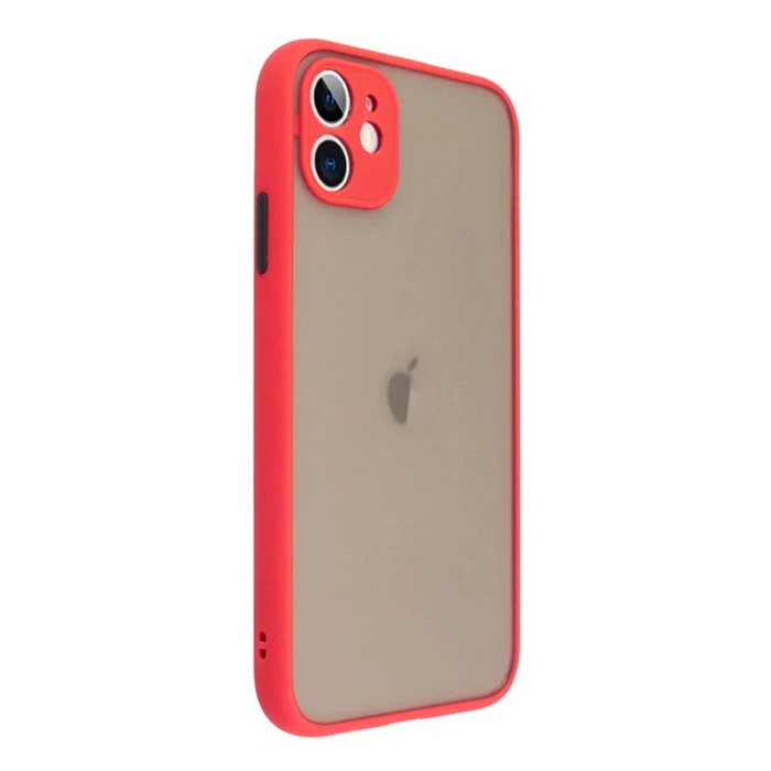 iPhone 11 6.1inç Kamera Korumalı Premium Silikon Kılıf-(5775) - Kırmızı