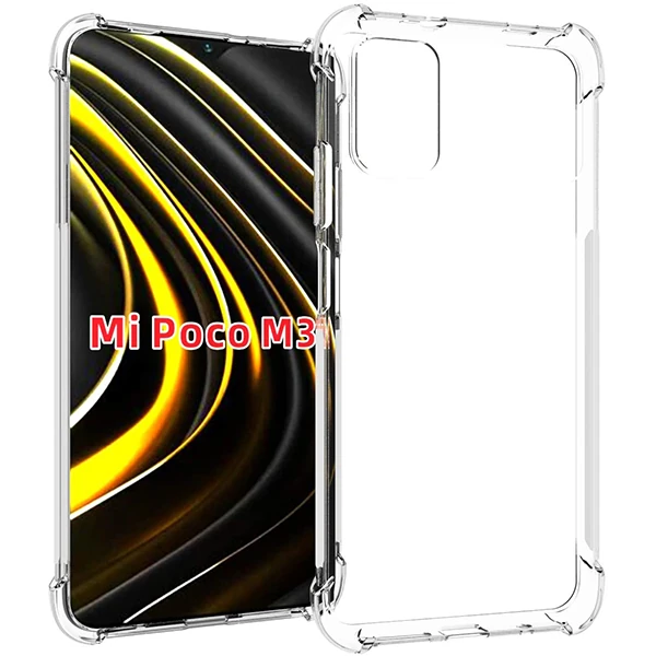Xiaomi POCO M3 Kamera Korumalı Shockproof Darbe Emici Silikon Kılıf-(5775) - Şeffaf 2
