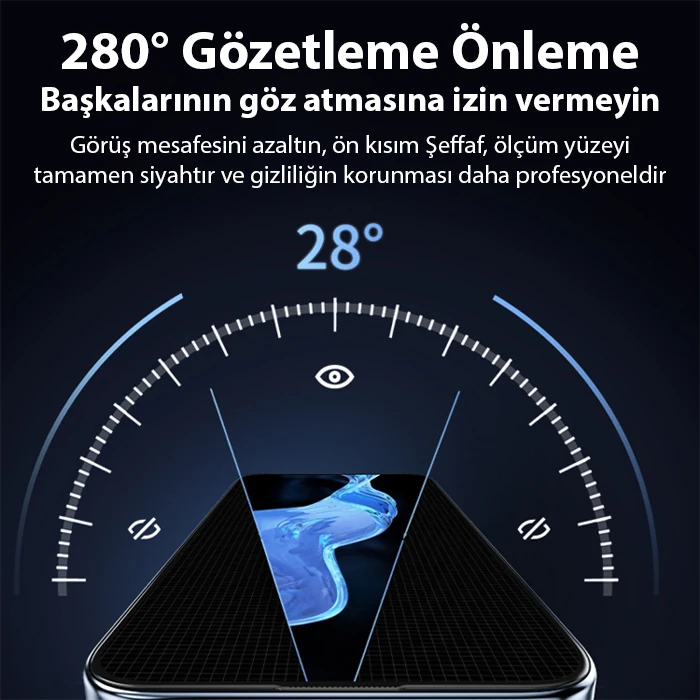 Ally iPhone 15 Pro Privacy Hayalet Full Koruma Tempered Cam Ekran Koruyucu-(5775) - Siyah
