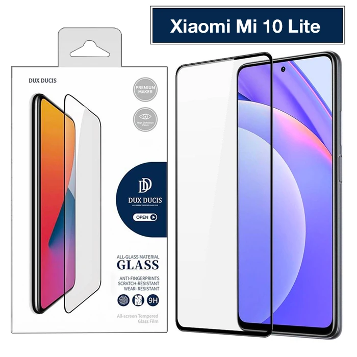 Dux Ducis Full Kaplama Xiaomi Mi 10 Lite Cam Ekran Koruyucu-(5775) - Siyah