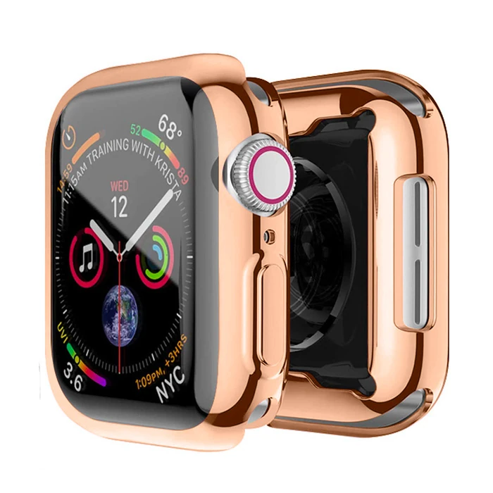 ALLY Apple Watch 7-8 41mm 360 Koruma Ultra Slim Silikon Kılıf-(5775) - Füme