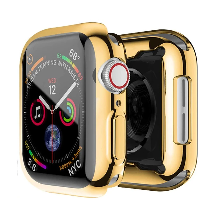 ALLY Apple Watch 7-8 41mm 360 Koruma Ultra Slim Silikon Kılıf-(5775) - Füme