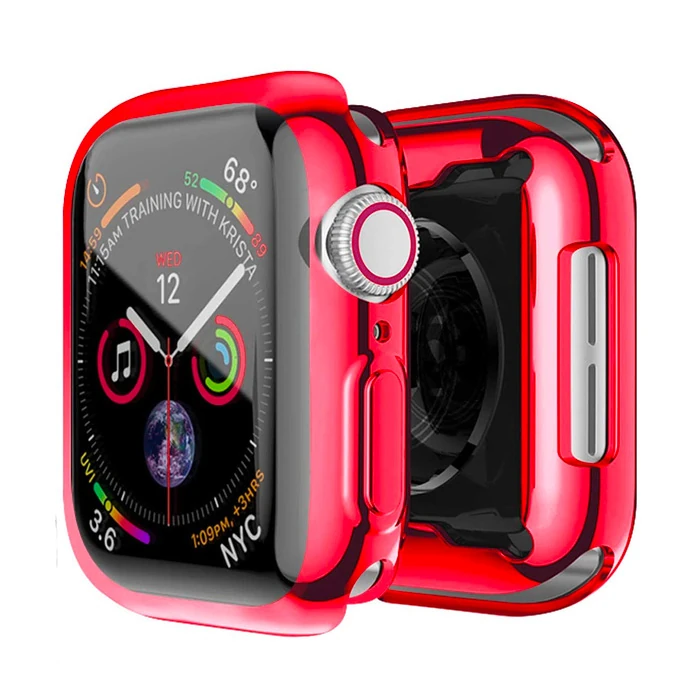 ALLY Apple Watch 7-8 41mm 360 Koruma Ultra Slim Silikon Kılıf-(5775) - Füme