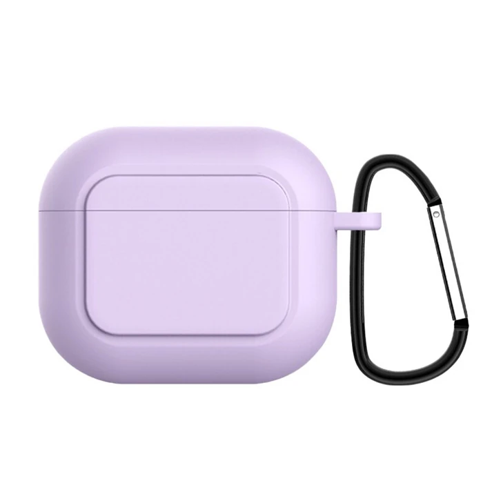 Ally Apple AirPods 3 için Kancalı Ultra İnce Silikon Kulaklık Kılıfı-(5775) - Beyaz