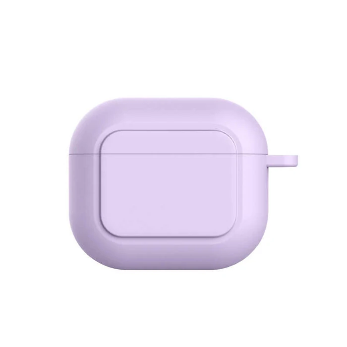Ally Apple AirPods 3 için Kancalı Ultra İnce Silikon Kulaklık Kılıfı-(5775) - Siyah