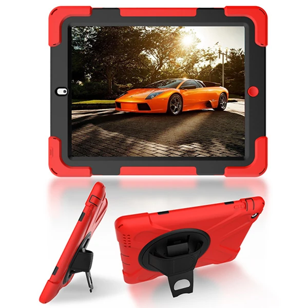 İPad 2/İPad 3/İPad 4/Shockproof 3 Katmanlı Standlı Zırh Kılıf-(5775) - Pembe