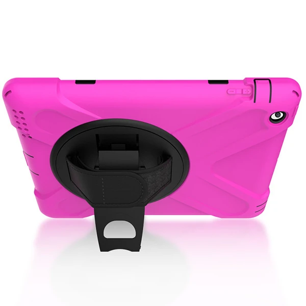 İPad 2/İPad 3/İPad 4/Shockproof 3 Katmanlı Standlı Zırh Kılıf-(5775) - Pembe