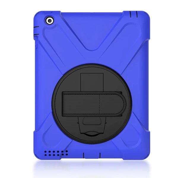 İPad 2/İPad 3/İPad 4/Shockproof 3 Katmanlı Standlı Zırh Kılıf-(5775) - Pembe