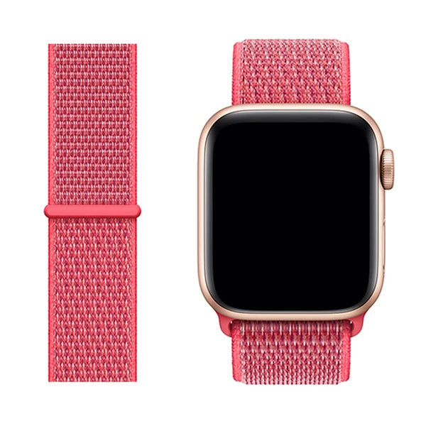 Ally Apple Watch 7-8 45mm 6-5-4 44mm Watch Ultra 49mm Kayış Kordon Spor Loop 3-2-1 42mm-(5775) - Pembe