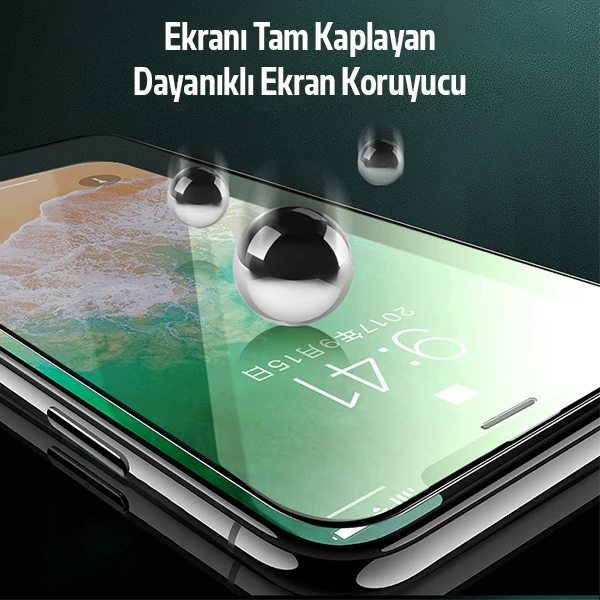 ALLY İPhone 11 -XR Anti -Blue Green Light Göz Korumalı Tempered Full Ekran Koruyucu-(5775) - Siyah