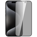 ALLY İPhone 15 3D Full Privacy Gizlilik Cam Ekran Koruyucu Anti-Spy-(5775) - Siyah