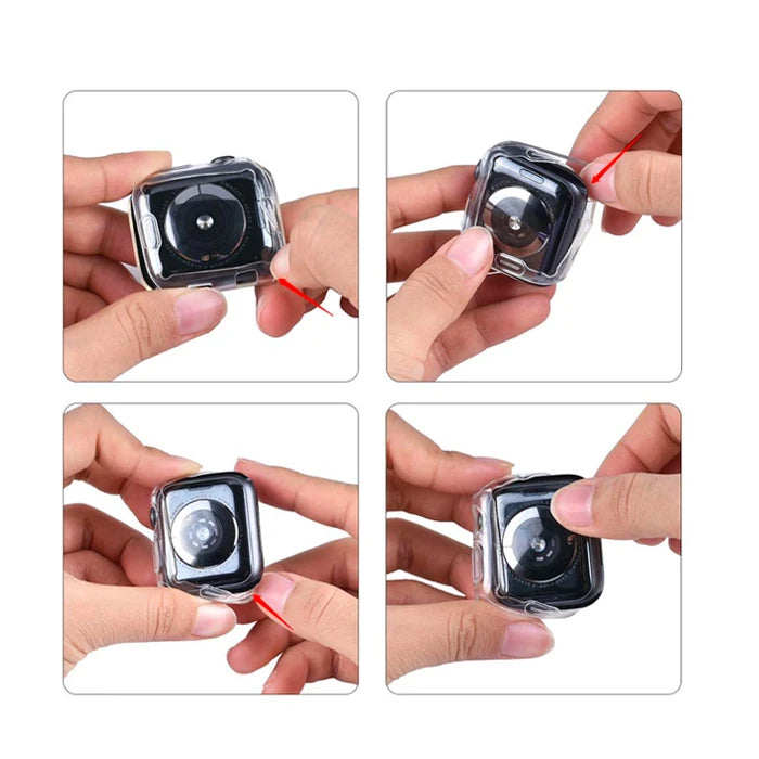 ALLY Apple Watch 7-8 45mm 360 Koruma Ultra Slim Silikon Kılıf-(5775) - Mavi