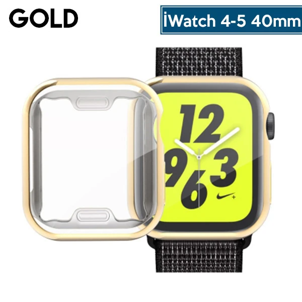 Ally Apple İWatch  40mm 360 Koruma Ultra Slim Silikon Kılıf-(5775) - Rose Gold