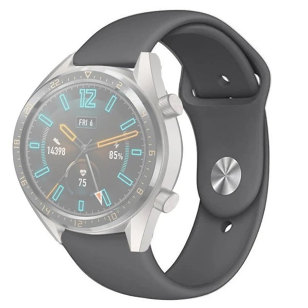 22MM Silikon Kayış Kordon Gear S3 Watch 4 -GT2 GT2E 46MM KayışKordon Watch Active 2 22MM-(5775) - Mor