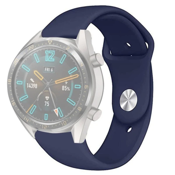 22MM Silikon Kayış Kordon Gear S3 Watch 4 -GT2 GT2E 46MM KayışKordon Watch Active 2 22MM-(5775) - Mor