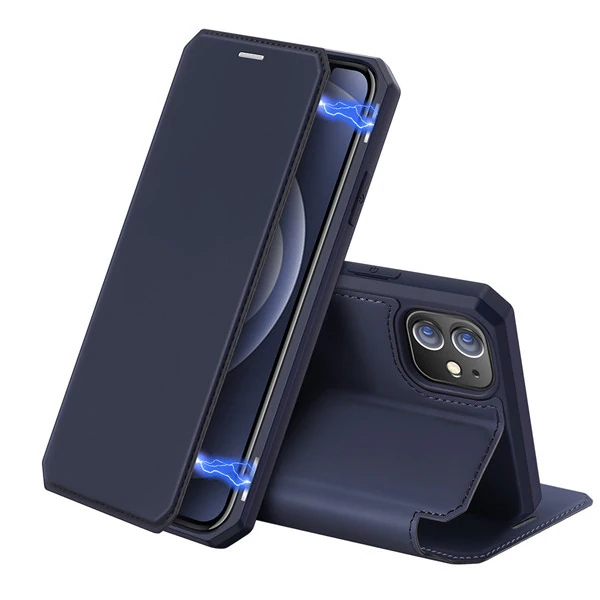 DUX DUCİS iPhone 12 Mini Kılıf Mıkantıslı Kapaklı Flip Cover Kılıf Skin X Series Flip Case-(5775) - Pembe