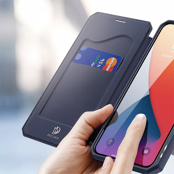 DUX DUCİS iPhone 12 Mini Kılıf Mıkantıslı Kapaklı Flip Cover Kılıf Skin X Series Flip Case-(5775) - Pembe