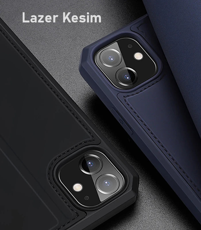 DUX DUCİS iPhone 12 Mini Kılıf Mıkantıslı Kapaklı Flip Cover Kılıf Skin X Series Flip Case-(5775) - Pembe