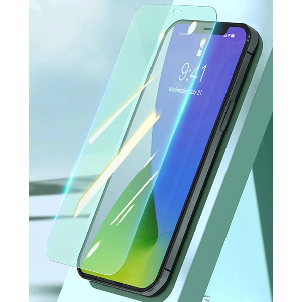 BASEUS İPhone 12 Mini 0.30mm Full Tempered Cam Ekran Koruyucu 2Set Anti-Bluelight-(5775) - Şeffaf 2