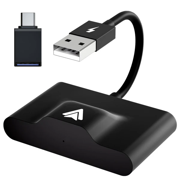 Ally Usb+Type-C Android Kablosuz Carplay Adaptör Çevirici - Youtube Netflix Tiktok Video Yansıtıcı-(5775) - Beyaz