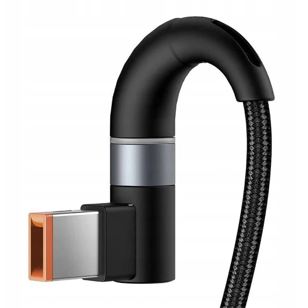Baseus Zinc Manyetik Type-C to DC Square Portu Lenovo Laptop Şarj Kablosu 100W 2m-(5775) - Siyah