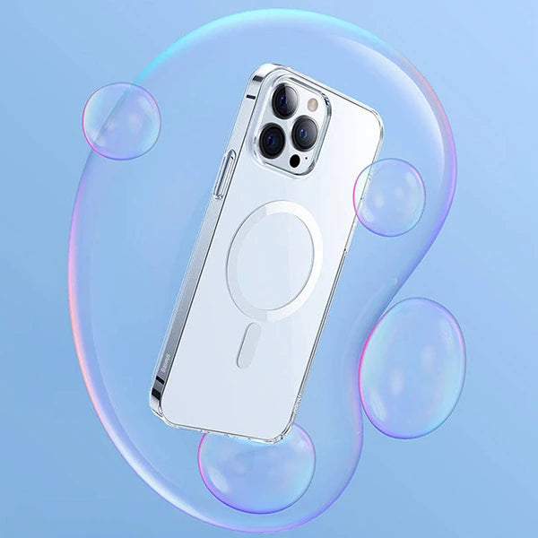 Baseus Crystal iPhone 12 Pro Max Kılıf Magsafe Uyumlu Manyetik Kılıf-(5775) - Şeffaf 2