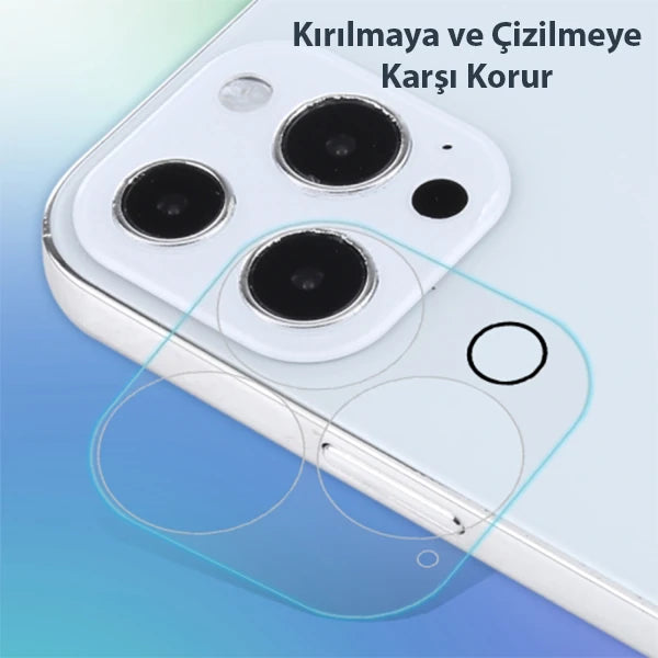GOR İPhone 13 Pro 13 Pro Max 3D Tempered Cam Kamera Koruyucu 2Adet Set-(5775) - Şeffaf 2