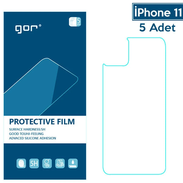 GOR İPhone 11 6.1 Çizilmez Arka Koruyucu Jelatin 5 Adet Set-(5775) - Şeffaf 2