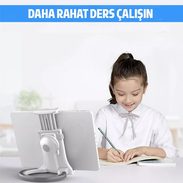 ALLY PB-47B Askılı Katlanabilen Çok İşlevli Tablet -Telefon Standı Tutucu-(5775) - Beyaz