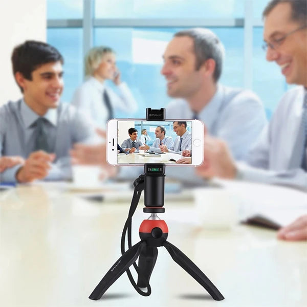 PULUZ Video Grip Telefon Elde Tutucu+ Bileklik Tripod Adaptörü-(5775) - Siyah