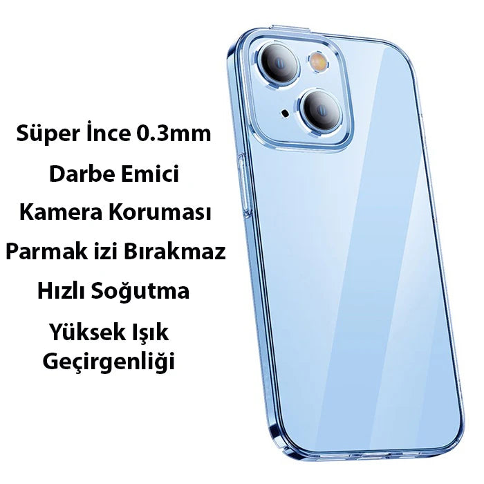 Baseus iPhone 15 Crystal Serisi Silikon Kılıf + Tempered Ekran Koruyucu Set-(5775) - Şeffaf 2