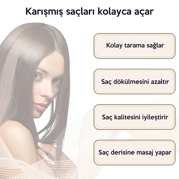 EZERE Siyah Saç Açma Ve Tarama Fırçası Saç Tarağı-(5775) - Siyah