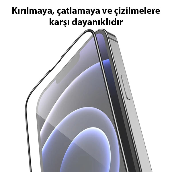 GOR iPhone 13 Mini 5.4 9D Hardening Tempered Full Cam Ekran Koruyucu-(5775) - Siyah