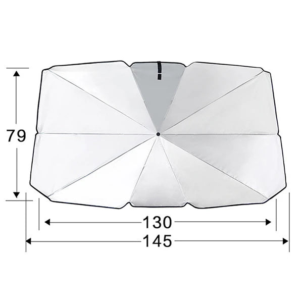 ALLY Araba Güneş Gölge Koruyucu Şemsiye Oto Ön Cam Güneşlik(145cm*79cm)-(5775) - Siyah-Gri