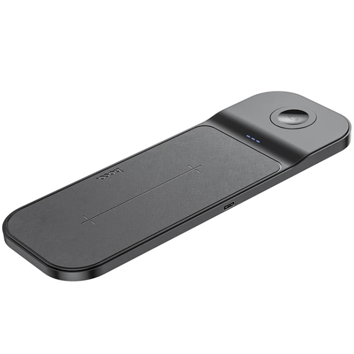 HOCO CQ5 3in1 Wireless Kablosuz Hızlı Şarj Standı (Telefon-Kulaklık-Apple watch)-(5775) - Siyah