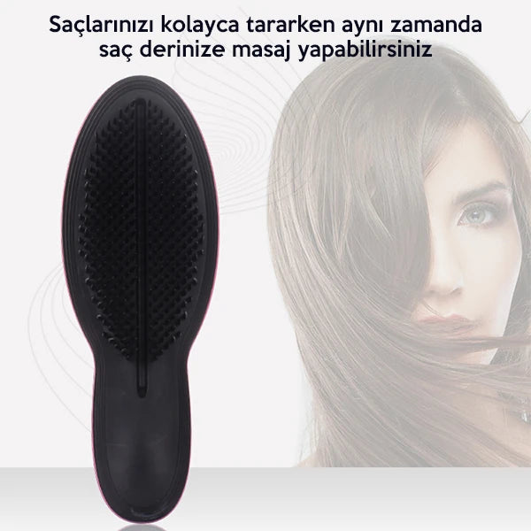 EZERE Siyah Saç Açma Ve Tarama Fırçası Saç Tarağı-(5775) - Siyah