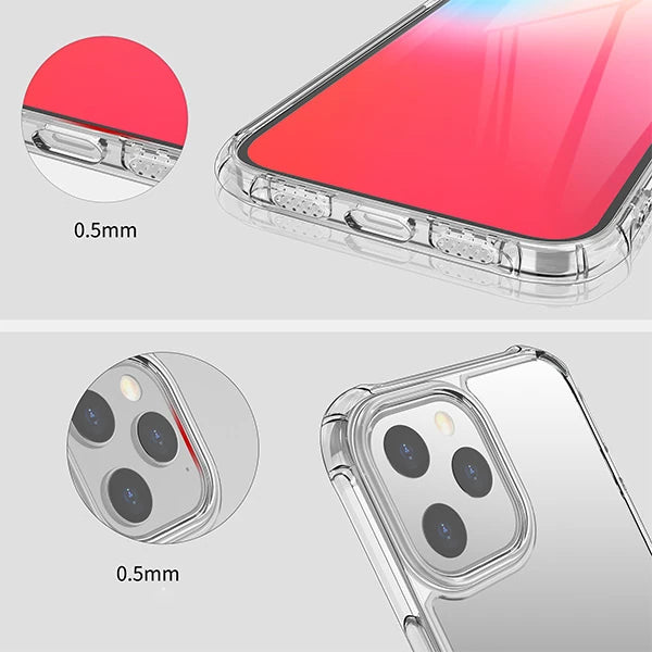 İPhone 12 Pro Max 6.7 Anti-Drop Silikon Kılıf Shockproof Şeffaf  kılıf-(5775) - Şeffaf 2