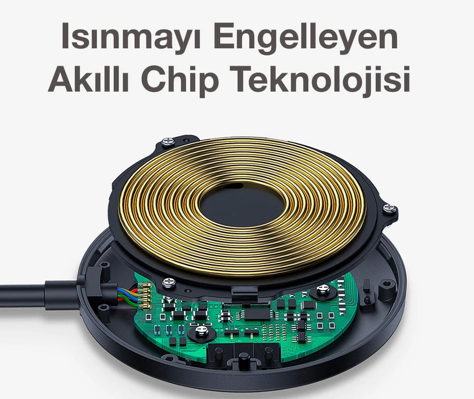 Baseus Simple iPhone 15-14 -13-12 Serisi Manyetik Kablosuz Şarj Standı-(5775) - Siyah