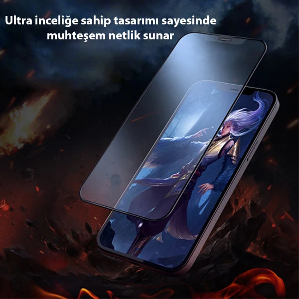 GOR iPhone 12 Pro Max 9D Hardening Tempered Full Cam Ekran Koruyucu-(5775) - Siyah