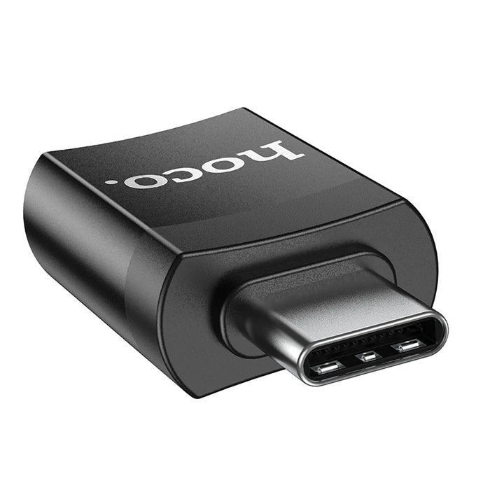 HOCO UA17 Erkek Type-C to Dişi USB Dönüştürücü Çevirici Adaptör-(5775) - Siyah