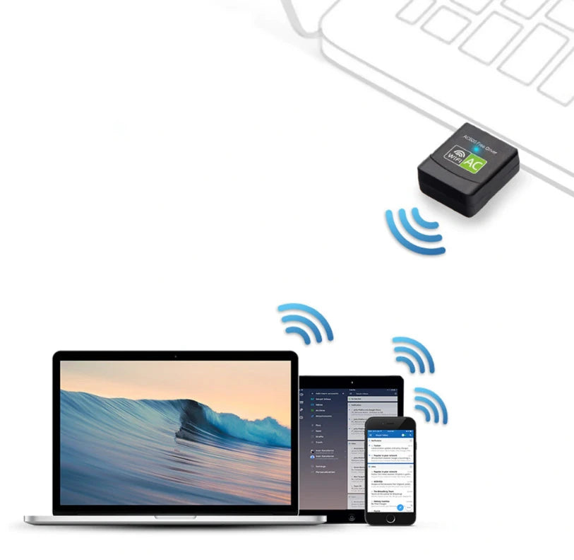 ALLY Çift Bant 600 Mbps 2.4 GHz +5 GHz USB Kablosuz Wifi Adaptör-(5775) - Siyah