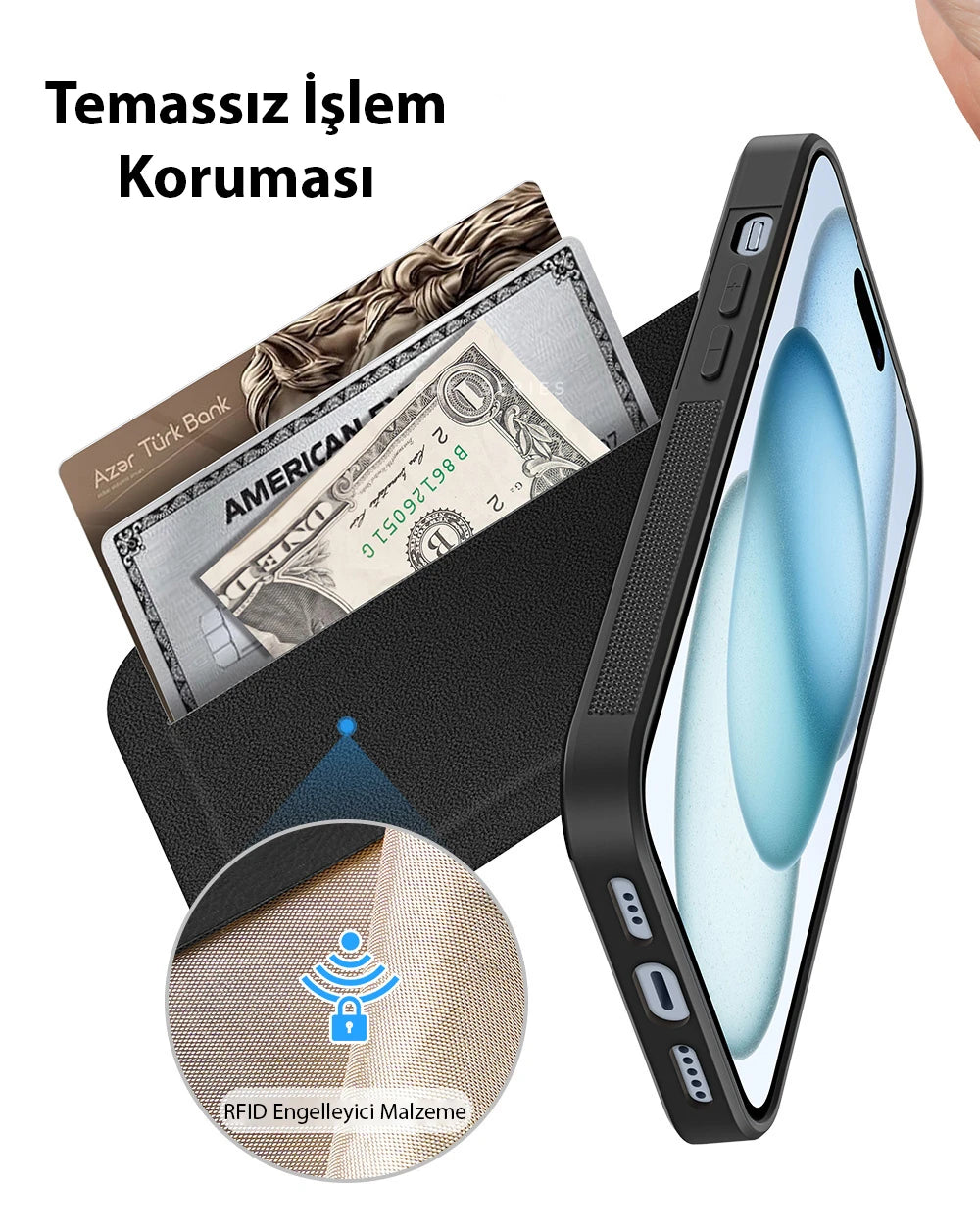 Dux Ducis iPhone 14 Plus Rafi Series MagSafe Premium Deri Kılıf-(5775) - Siyah