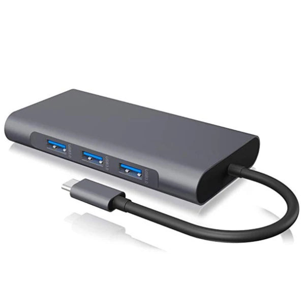 ALLY 10 İN 1 HDMI VGA RJ45 PD USB 3.0 HUB Adaptör Çoklayıcı-(5775) - Gri