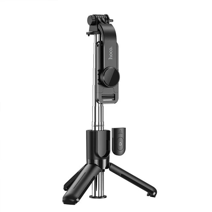 HOCO K17 Bluetooth Uzaktan Kontrol Selfie Çubuğu Tripod Mini Canlı Yayın Standı-(5775) - Siyah