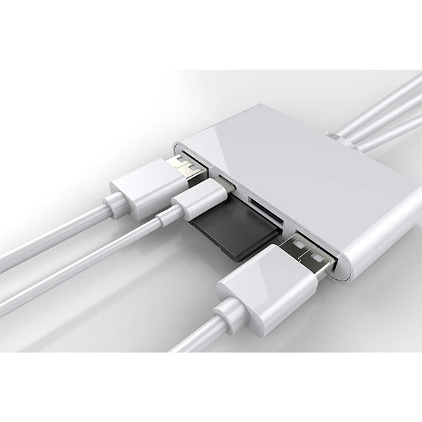 ALLY 3 İN1  İPhone+Usb C+ Usb A Kamera Okuyucu Kart Okuyucu-(5775) - Beyaz