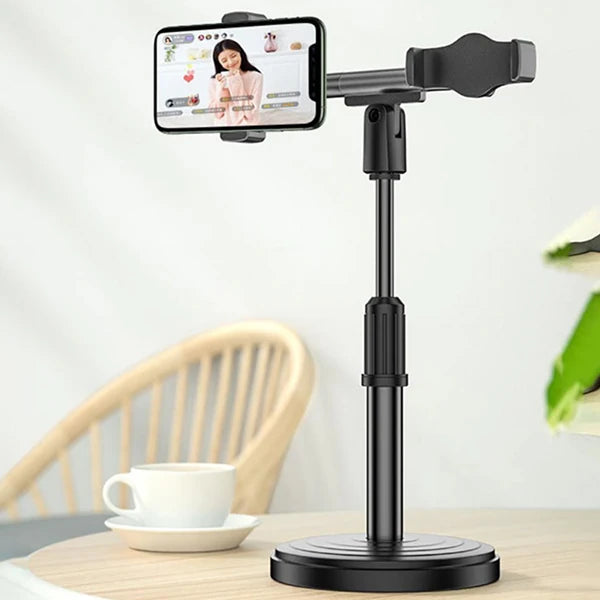 ALLY Masaüstü Youtube Tiktok Canlı Yayın Çift Telefon Tutucu Stand-(5775) - Siyah
