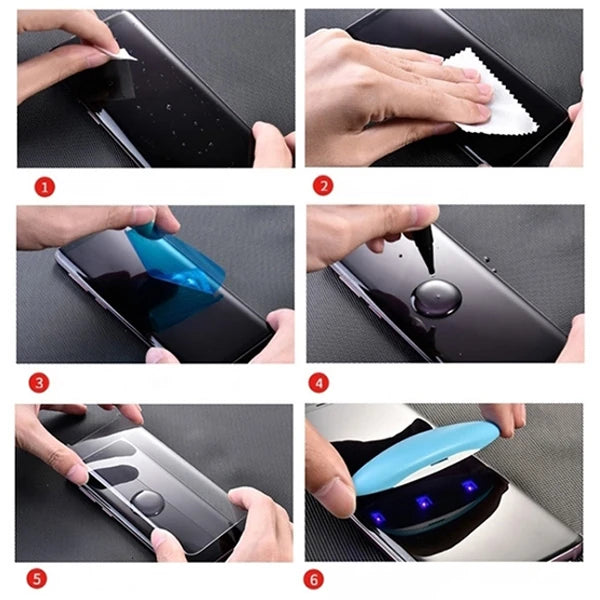 SM Galaxy S21 Full Uv Liquid+uv Işık 3DKırılmaz Cam Ekran Koruyucu-(5775) - Şeffaf 2