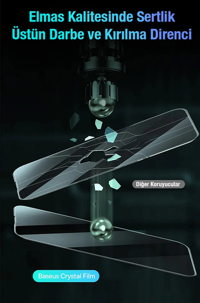 Baseus Crystal iPhone 15 Plus Privacy Full Koruma Tempered Cam Ekran Koruyucu 2 Adet Set-(5775) - Şeffaf 2