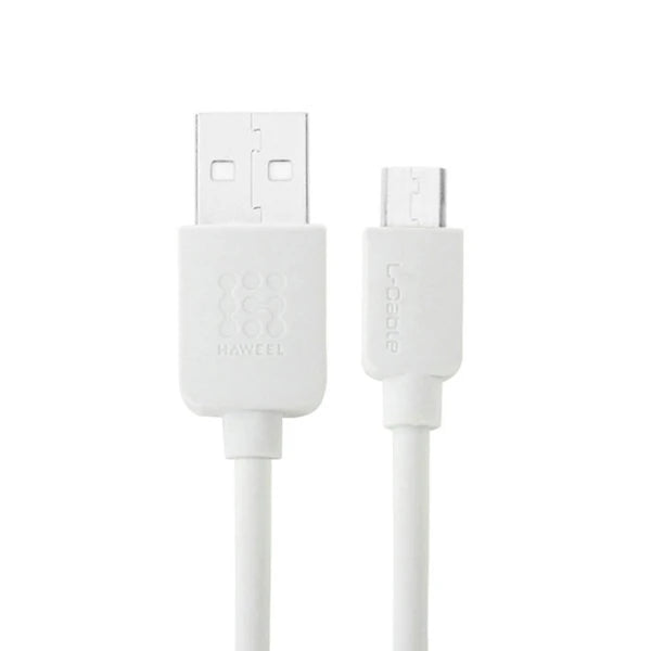 Haweel Universal Seyahat Şarj Adaptör İPhone Ve 1 Mikro Usb Şarj Kablosu Set-(5775) - Beyaz