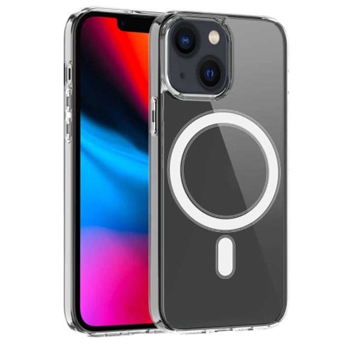 ALLY iPhone 14 Plus 6.7inç Magsafe Uyumlu Manyetik Sert Silikon Kılıf-(5775) - Şeffaf 2